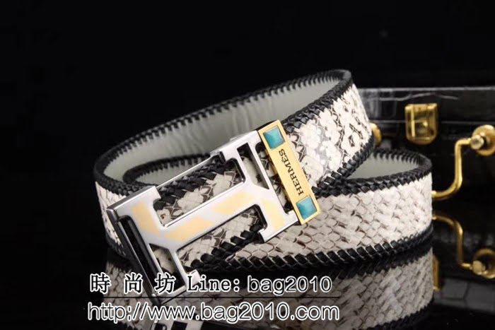 愛馬仕HERMES 手工編織蛇皮 2017秋冬新款 高端男士皮帶 HHG1772